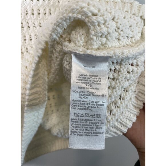 Madewell White Crochet Knit Tank Top S Beachy Boho Summer Resortwear Minimalist - Picture 4 of 9